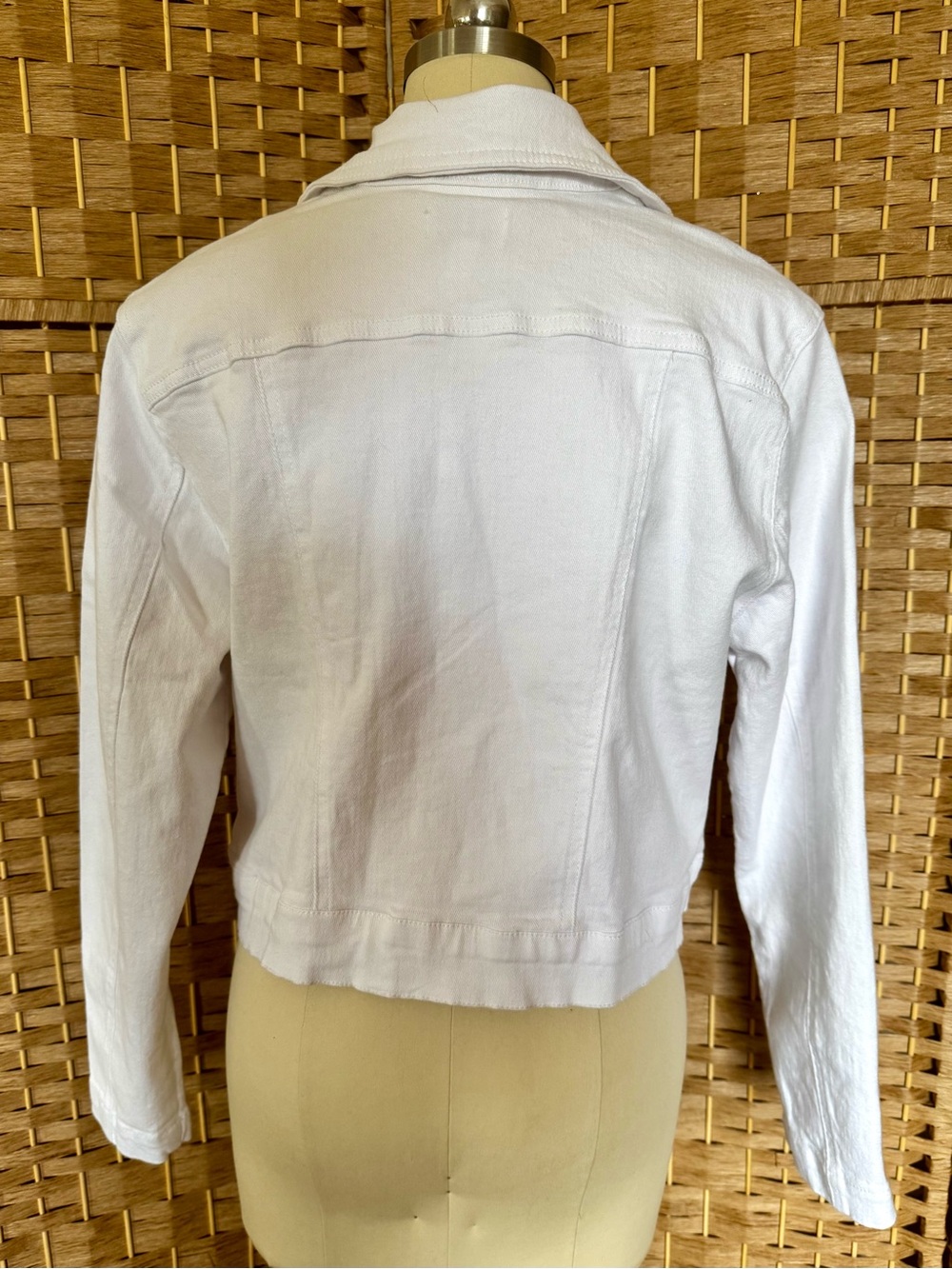 NWT Steve Madden white denim moto jacket L - Picture 8 of 14